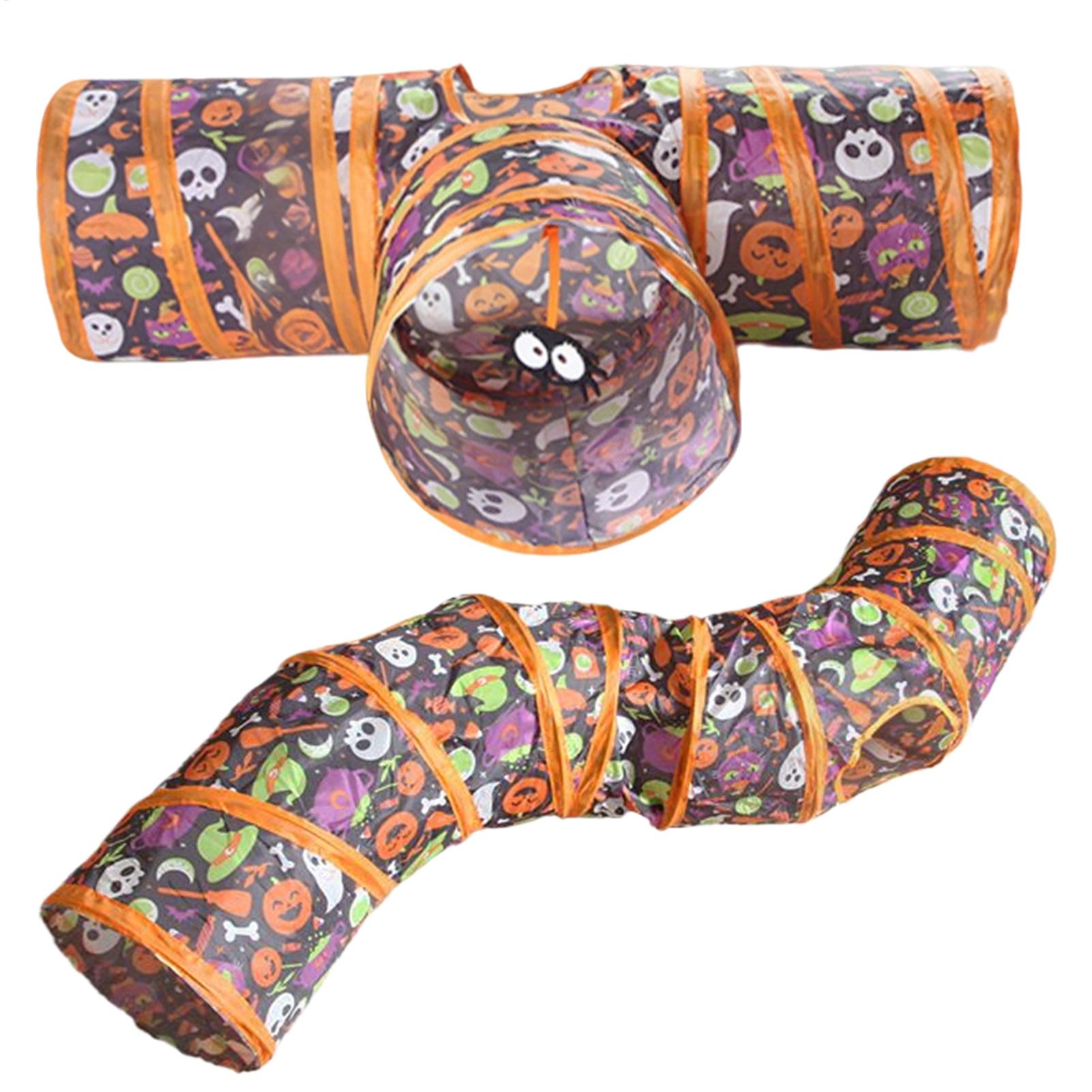 Cat Tunnel Toy - نفق قطط للهالوين قابل للطي، لعبة