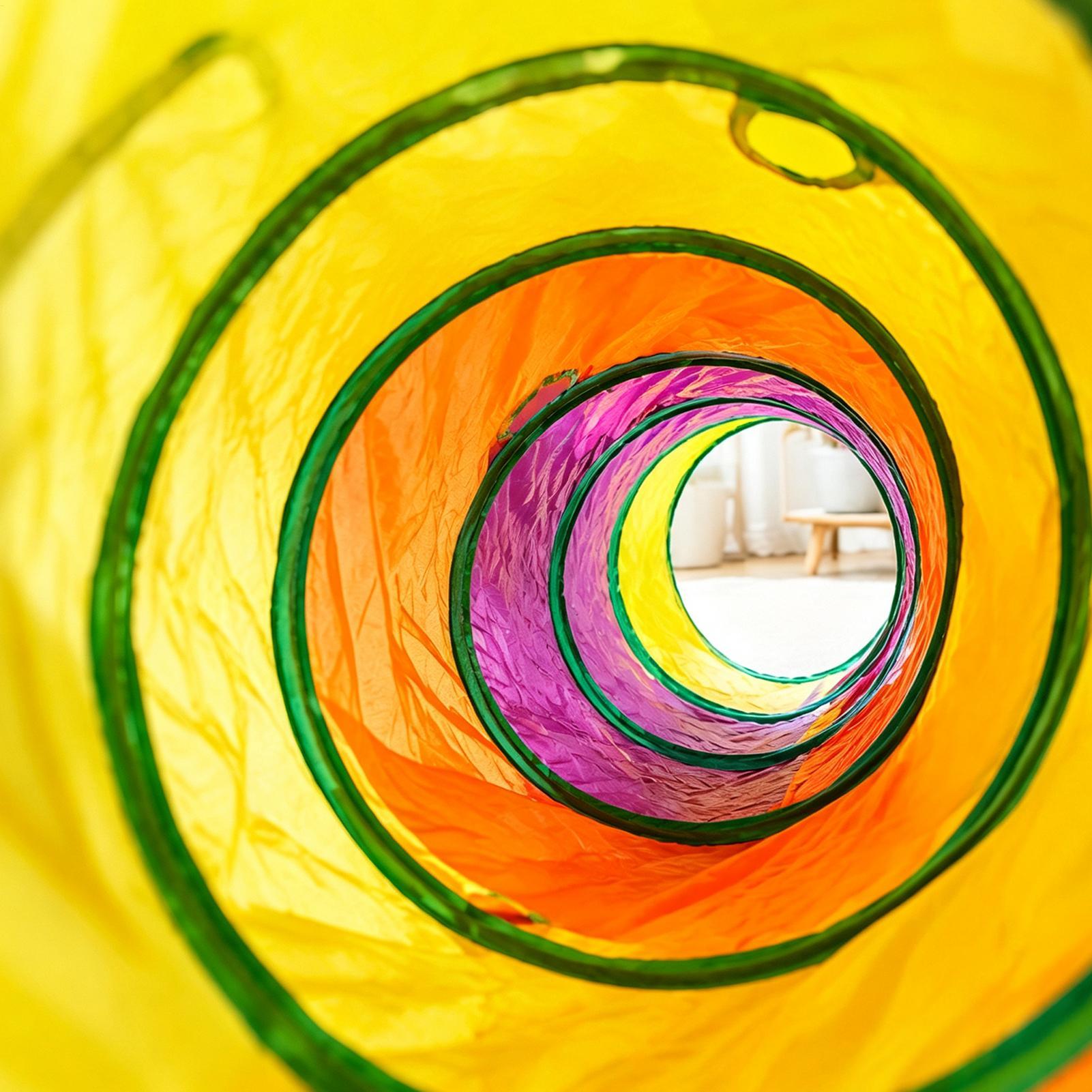 Cat Tunnel Toy - نفق للقطط بألوان قوس قزح للترفيه