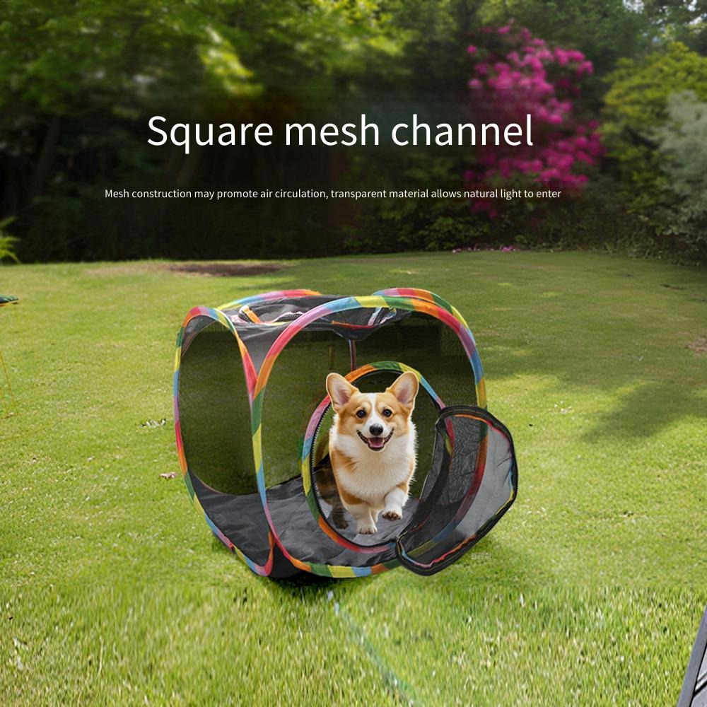 Cat Tunnel Toy - نفق قطط شبكي قابل للطي للاستخدام