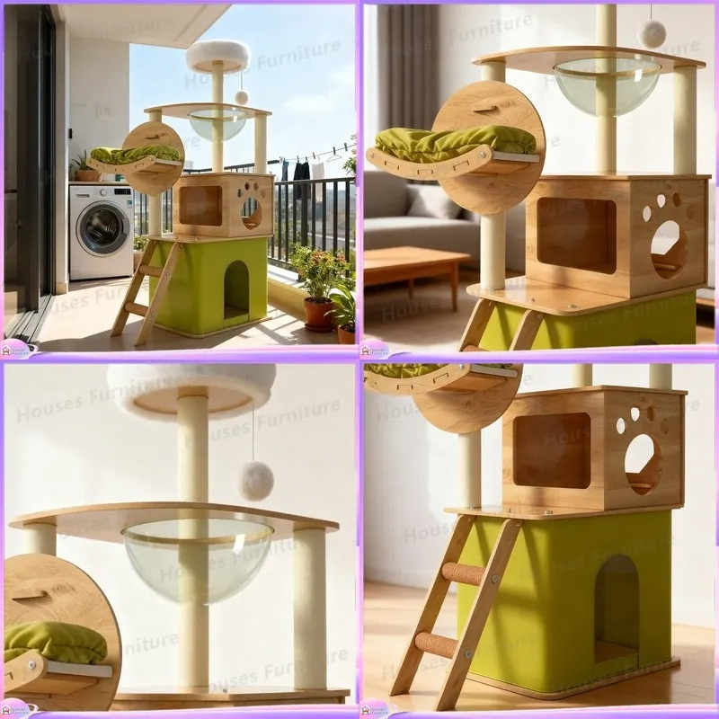 Cat Scratching Post - شجرة قطط كبيرة مع أعمدة خدش