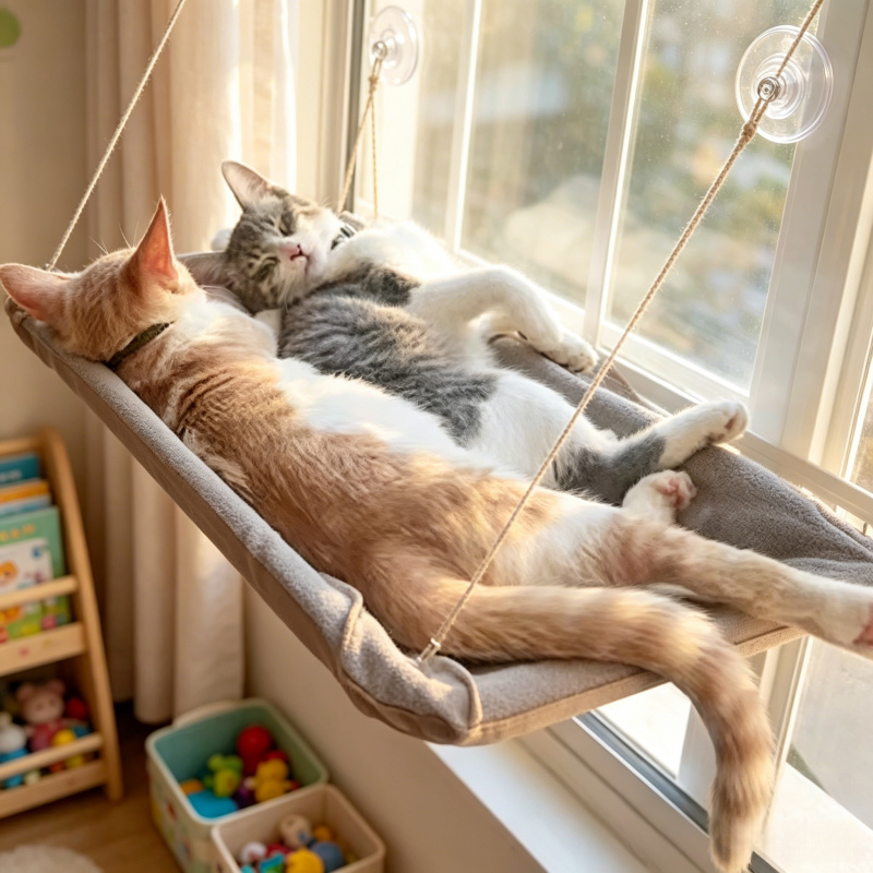 سرير قطط ناعم للغاية يُعلق على - مراجعة Cat Window Perch وسعره