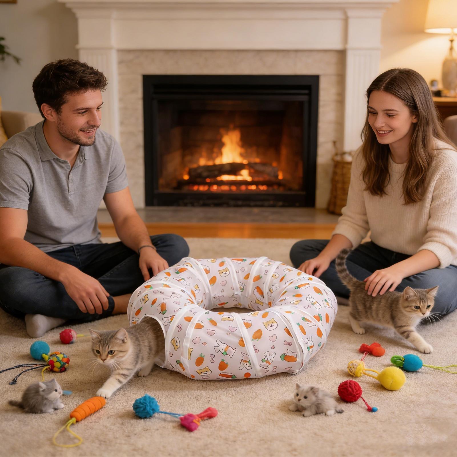 نفق تفاعلي قابل للطي للقطط، لع - مراجعة Cat Tunnel Toy وسعره