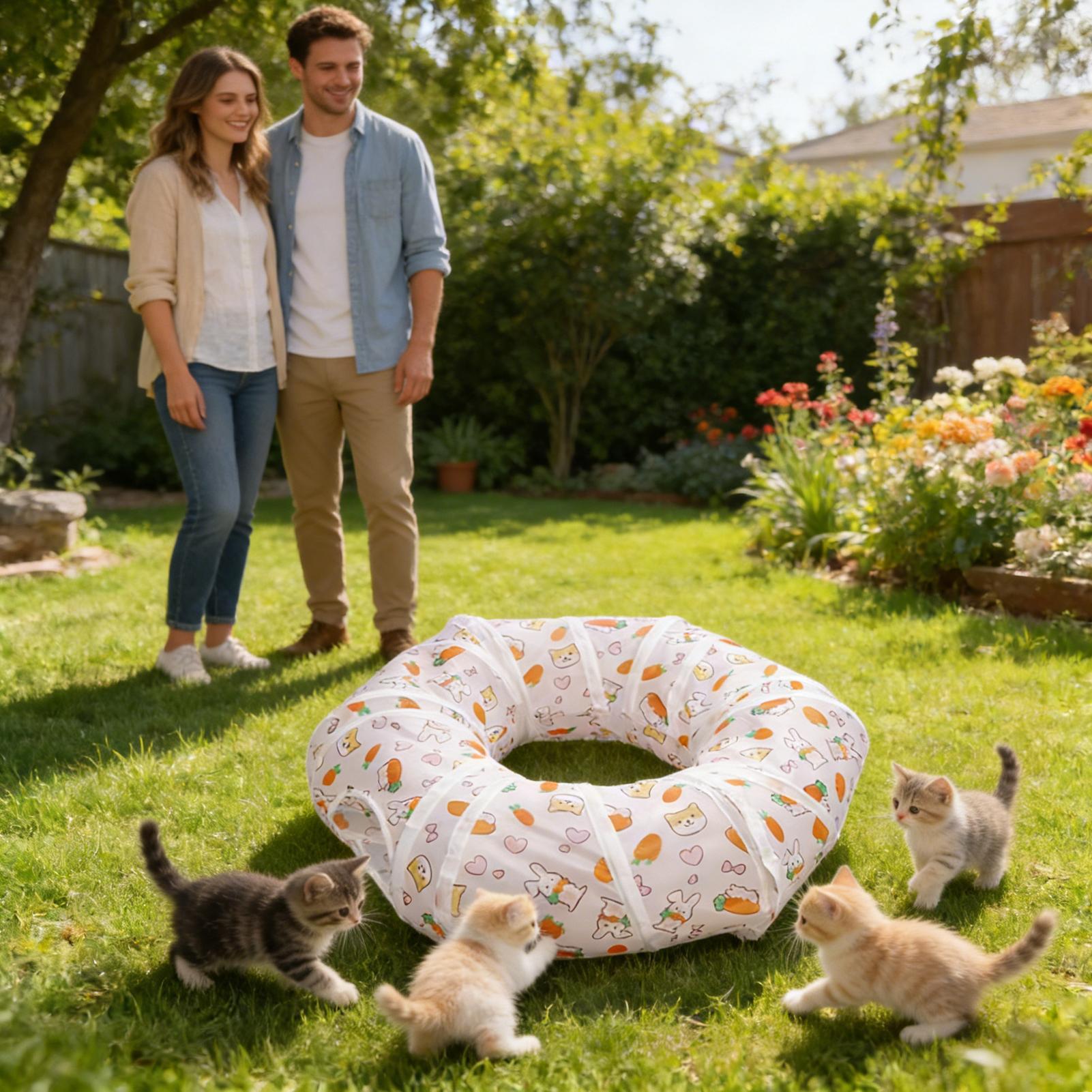 نفق تفاعلي قابل للطي للقطط، لع - مراجعة Cat Tunnel Toy وسعره