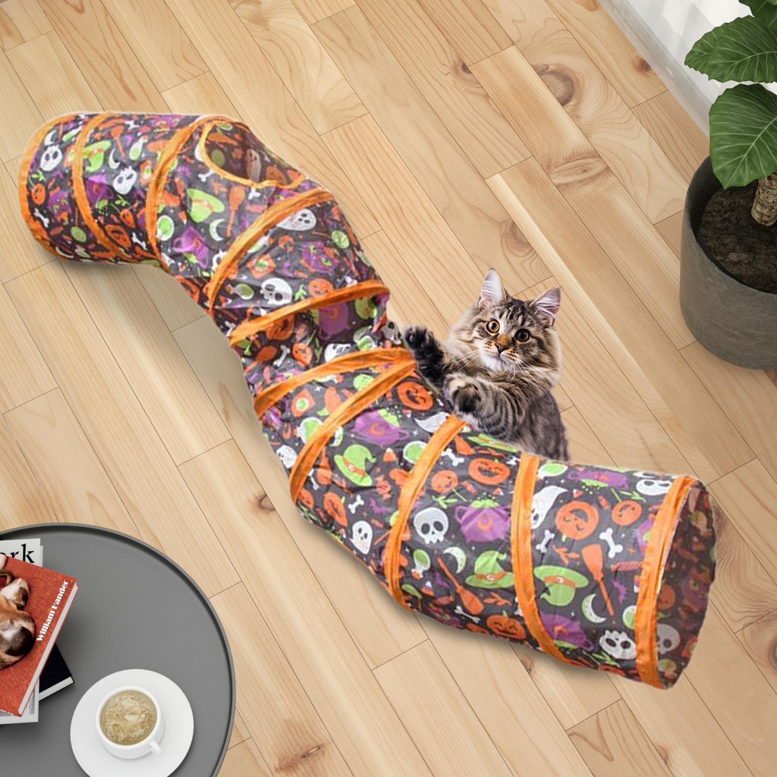 نفق قطط للهالوين قابل للطي، لع - مراجعة Cat Tunnel Toy وسعره