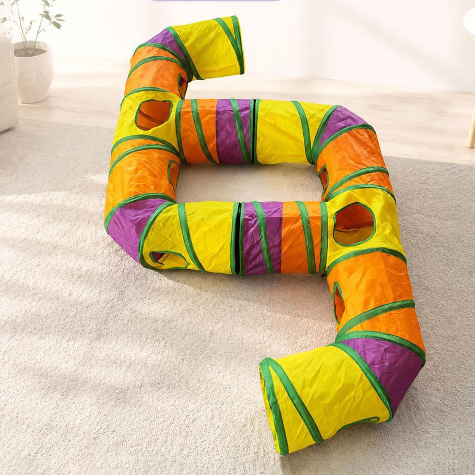 نفق للقطط بألوان قوس قزح للترف - مراجعة Cat Tunnel Toy وسعره