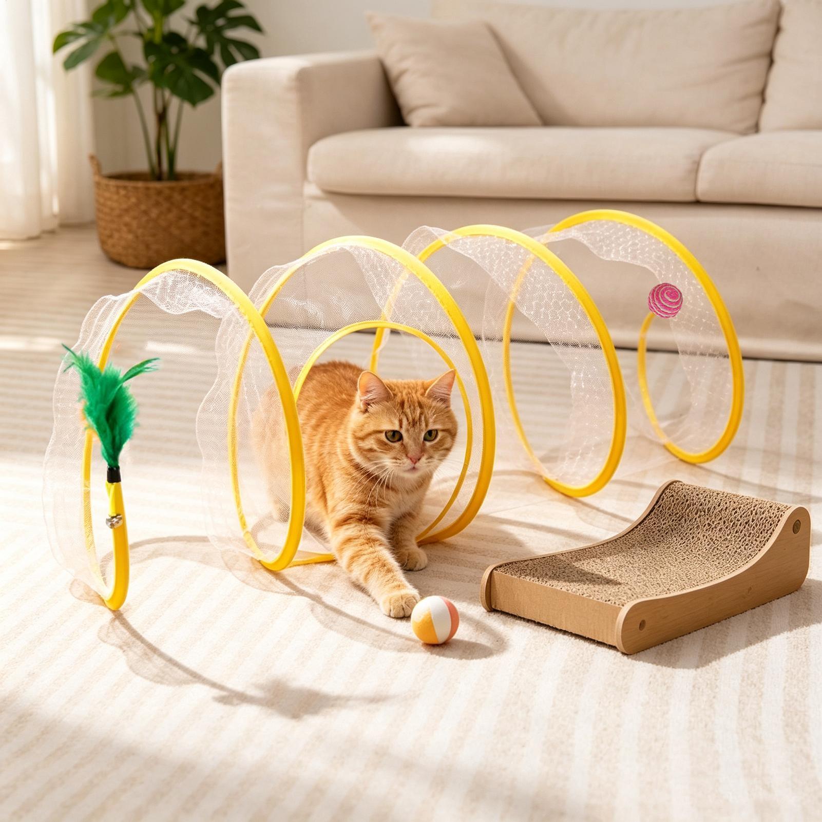 نفق لعب للقطط قابل للطي ومحمول - مراجعة Cat Tunnel Toy وسعره