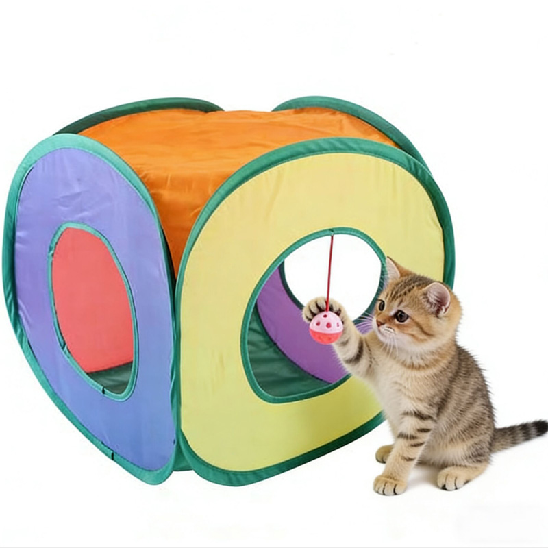 نفق قطط مربع قوس قزح، أنبوب لل - مراجعة Cat Tunnel Toy وسعره