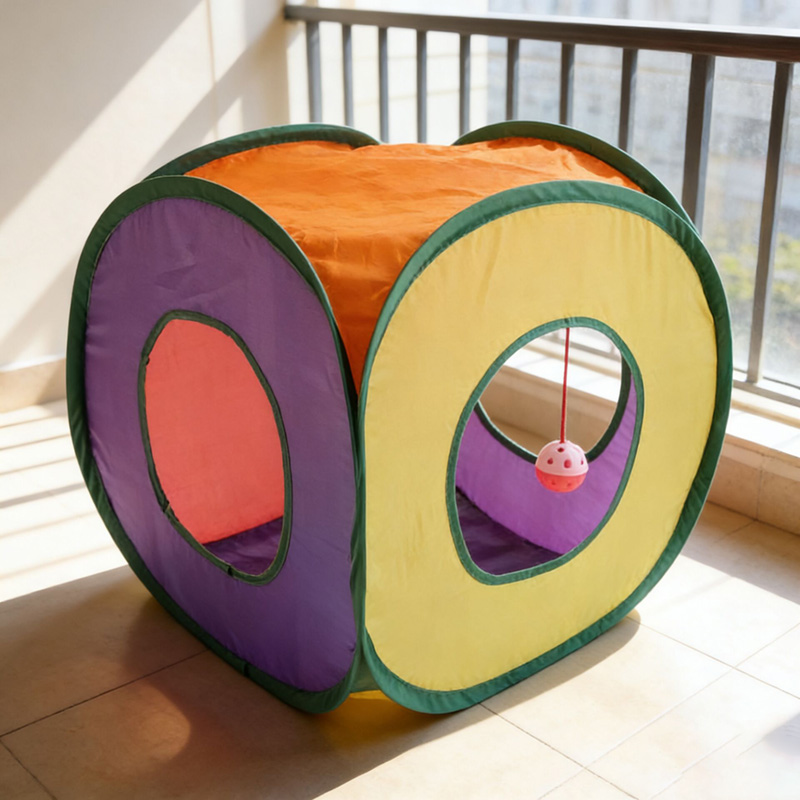 نفق قطط مربع قوس قزح، أنبوب لل - مراجعة Cat Tunnel Toy وسعره