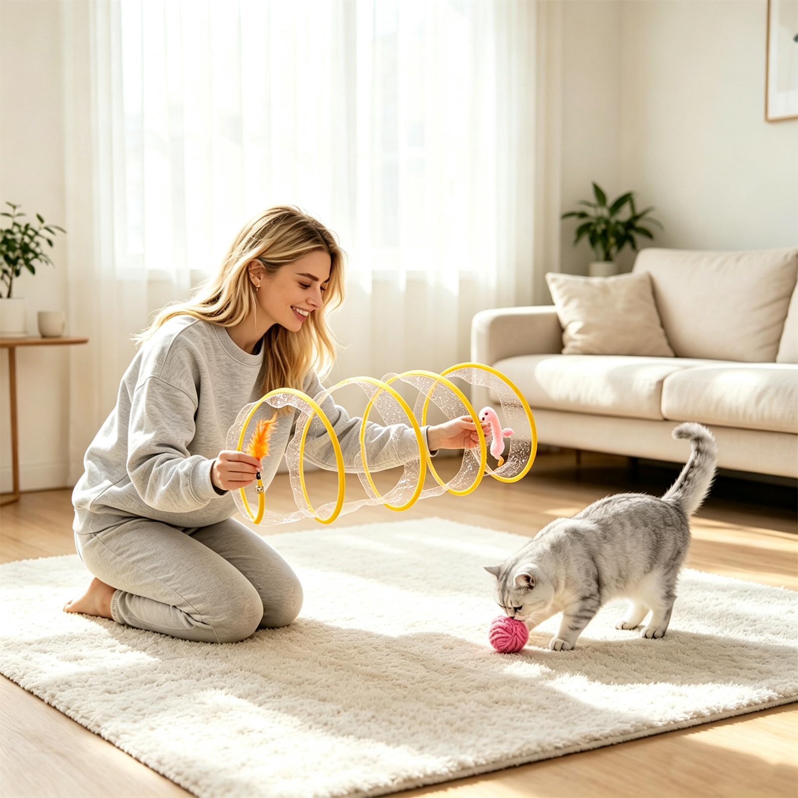 لعبة نفق حلزوني للقطط قابلة لل - مراجعة Cat Tunnel Toy وسعره