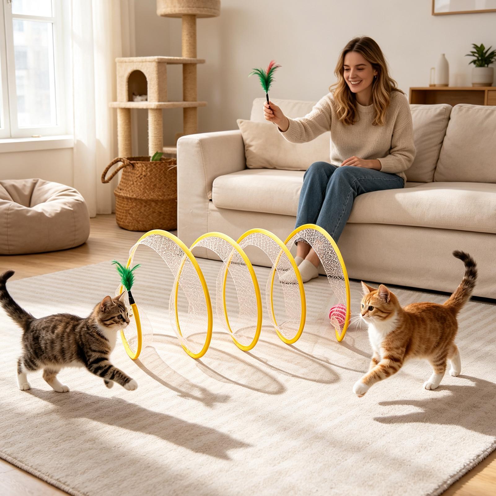 لعبة نفق حلزوني للقطط قابلة لل - مراجعة Cat Tunnel Toy وسعره