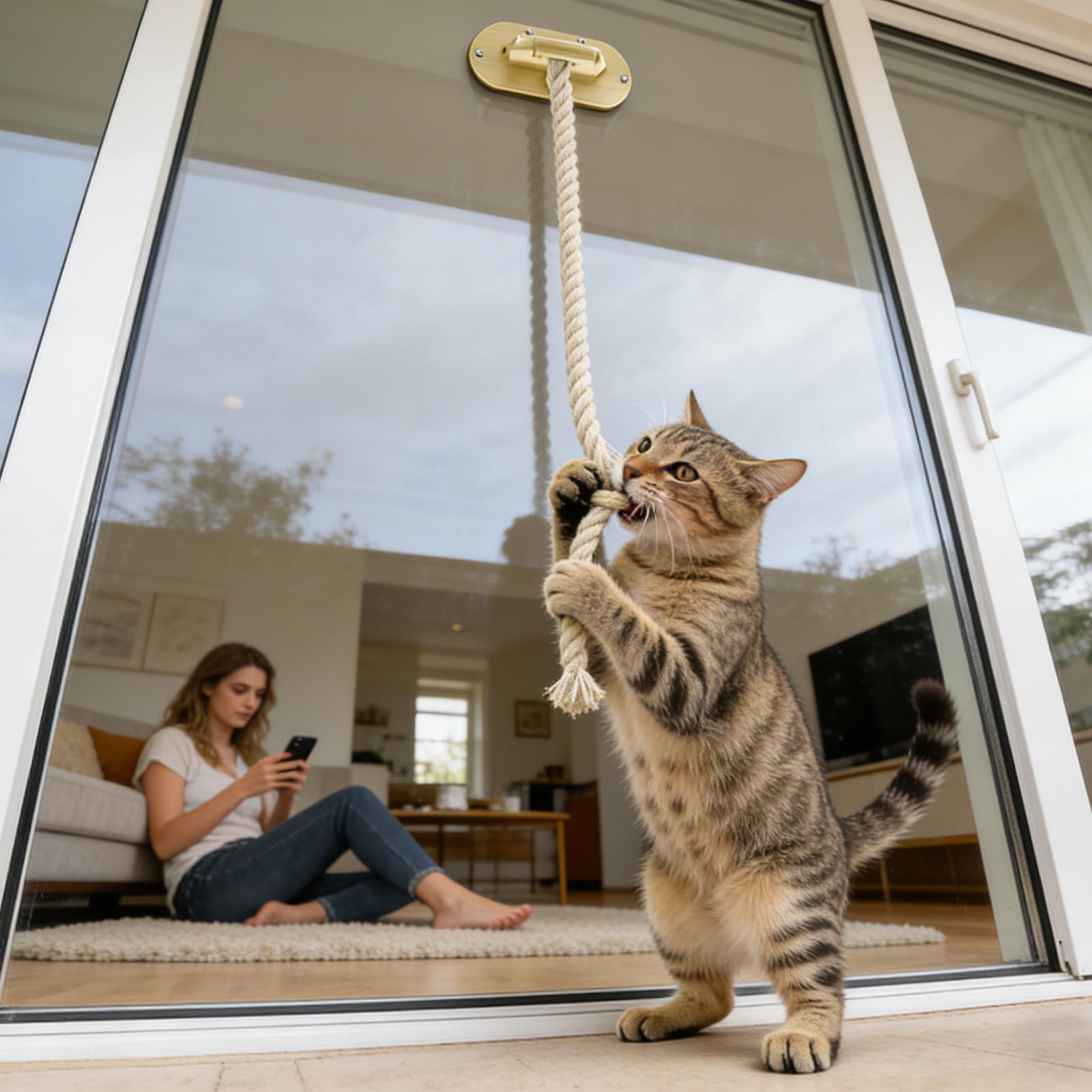حبل تسلق للقطط مع كوب شفط للنا - مراجعة Cat Window Perch وسعره