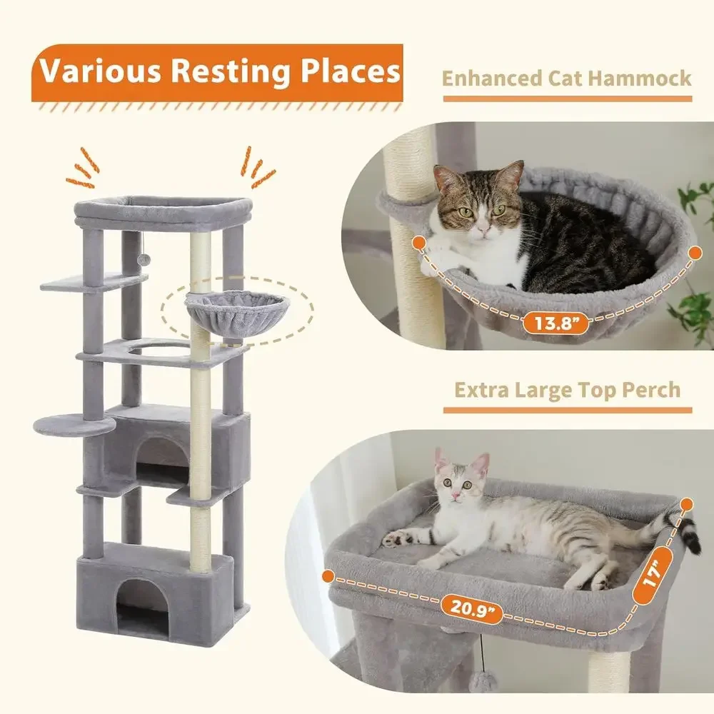 برج قطط متين وطويل 68 بوصة للق - مراجعة Cat Scratching Post وسعره