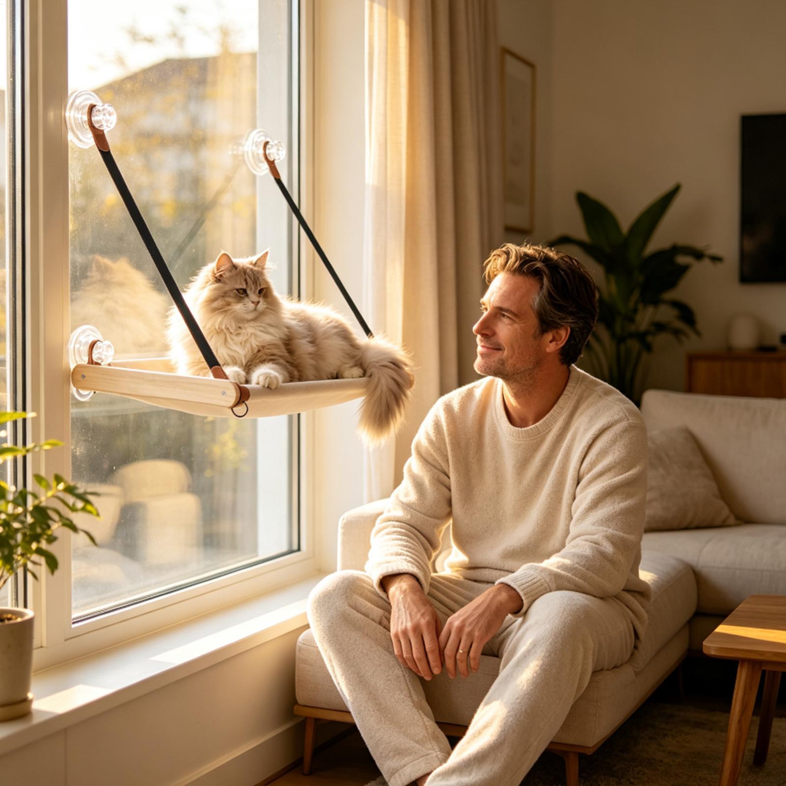 كرسي نافذة للقطط مصنوع من الخش - مراجعة Cat Window Perch وسعره
