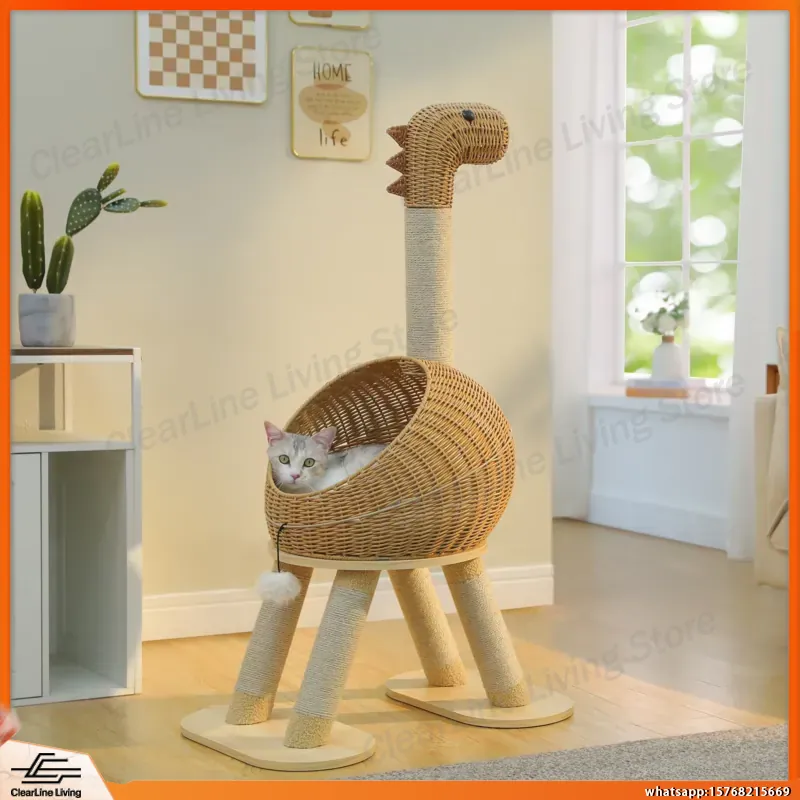 برج قطط على شكل ديناصور مع عمو - مراجعة Cat Scratching Post وسعره